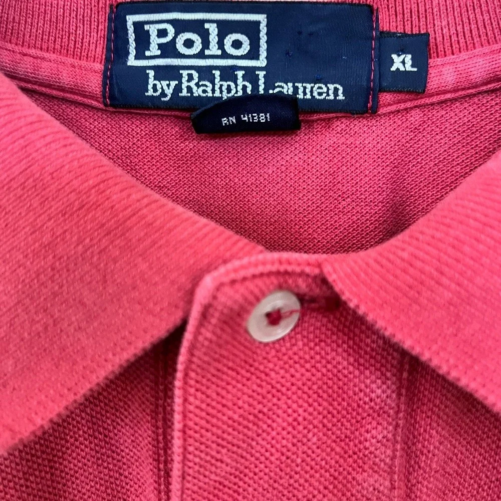 Polo Ralph Lauren Polo Shirt Mens XL Red Blue Pony Country Club Preppy Golf